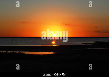 Sonnenuntergang über Copano Bucht Texas Stockfoto