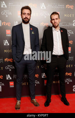 Während photocall Nominierungen für die 32th jährliche Goya Awards in Madrid, Montag, 15. Januaryr, 2018 Stockfoto