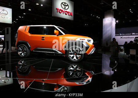 Detroit, USA. 15 Jan, 2018. Toyota FT-4X Concept Car ist während der 2018 North American International Auto Show (NAIAS) in Detroit, USA, Jan. 15, 2018 gesehen. Credit: Wang Ping/Xinhua/Alamy leben Nachrichten Stockfoto