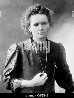 Marie Curie. Die Nobelpreisträgerin Marie Sklodowska Curie (1867-1934). Foto von Bains News Service, Datum unbekannt. Stockfoto