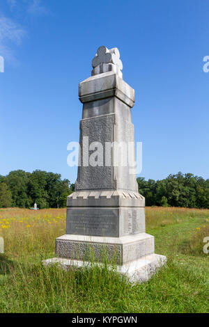 Die 81Th Pennsylvania Infanterie Denkmal in Wheatfield, Gettysburg National Military Park, Pennsylvania, United States. Stockfoto