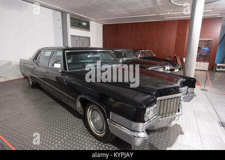 Salamanca, Spanien - 29. Dezember 2017: Cadillac fletwood 75 (1970) von Francisco Franco verwendet. Das Museum der Geschichte der automotion, in Salamanca, Spanien. Stockfoto