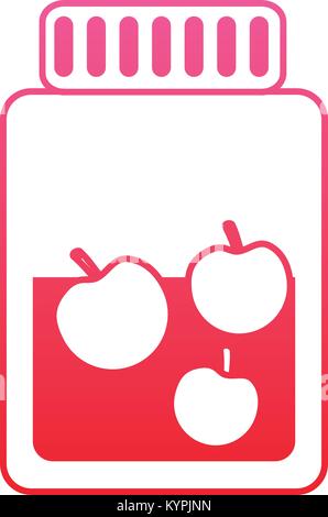 Glas Flasche apple Fruchtsaft Stock Vektor