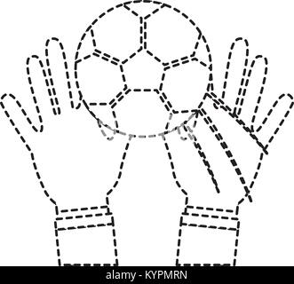 Zwei Hände halten Fußball sport Stock Vektor