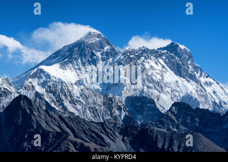 Everest, Lhotse und Nuptse Berge in Nepal Stockfoto