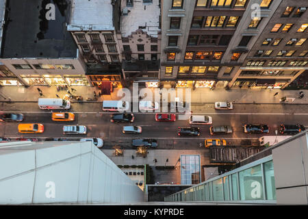 Blick auf West 37th St, New York Stockfoto