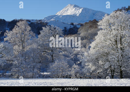 Capel Curig im Winter Stockfoto