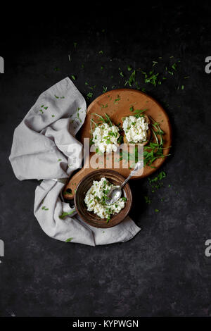 Mit Eiersalat Stockfoto