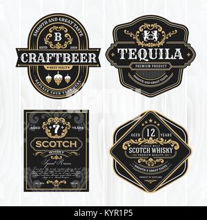 Classic vintage Frame für Etiketten, Banner und andere Design. Geeignet für Whiskey, Bier und Premium Produkt. Stock Vektor