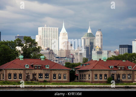 Rückseite der Ellis Island, New York City, NY, USA Stockfoto