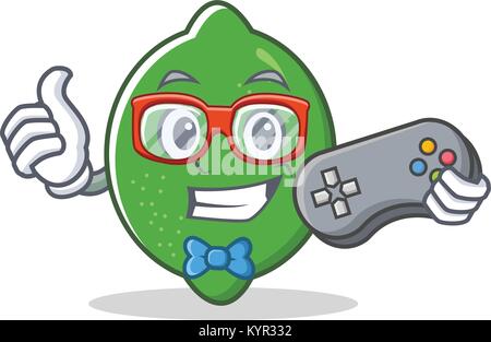 Gamer Kalk Maskottchen Cartoon Stil Stock Vektor