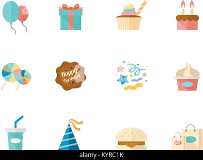 Weihnachten Symbol Symbol Serie in flachen Farbe Stil. Vector Illustration. Stock Vektor