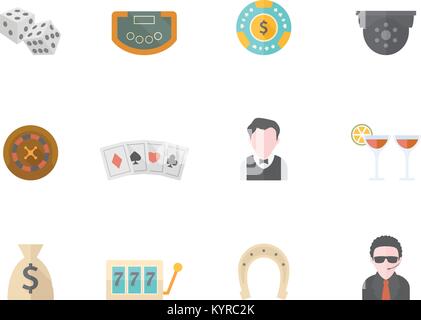 Strom Symbole in flachen Farbe Stil. Vector Illustration. Stock Vektor