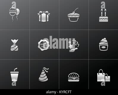 Casino Symbole in metallischen Stil. Vector Illustration. Stock Vektor