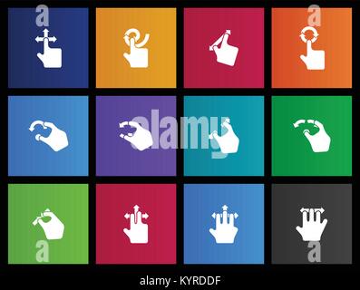 Trackpad Geste Symbol Serie in U-Stil. Stock Vektor