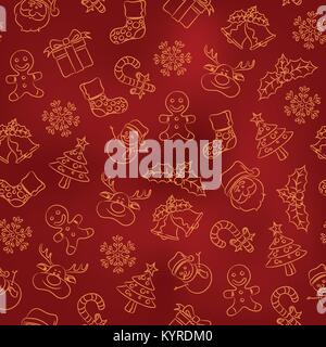 Nahtlose Muster von Weihnachten Ähnliche doodles. Stock Vektor