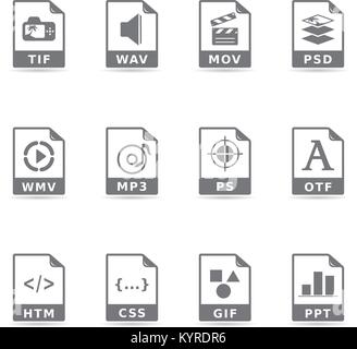 Dateiformat Symbol in einer Farbe. Stock Vektor