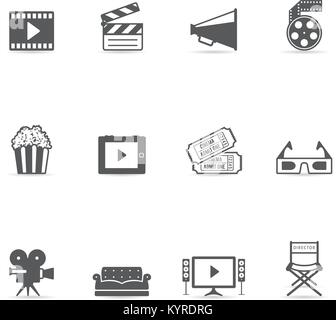 Film Symbol in einer Farbe. Stock Vektor