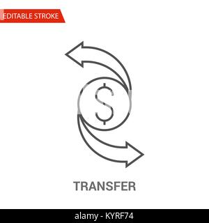 Symbol übertragen. Dünne Linie Vektor Illustration - Hub Gewicht einstellen - Erweitern zu jeder Größe - Einfache Farbe ändern - Editierbare Anschlag - Pixel Perfect Stock Vektor
