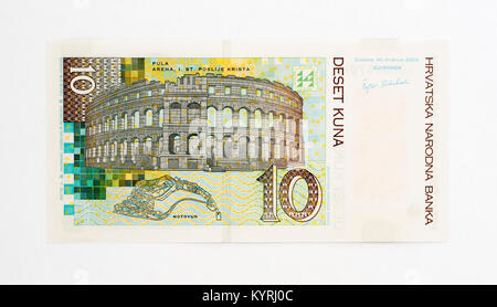 Kroatien 10 Kuna Banknoten Stockfoto