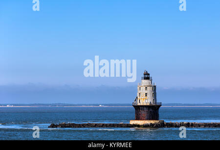 Hafen von Zuflucht Licht Leuchtturm in der Delaware Bay in Cape Henlopen. Stockfoto