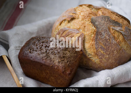 Hausgemachtes Vollkornbrot Handwerk Stockfoto