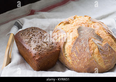 Hausgemachtes Vollkornbrot Handwerk Stockfoto