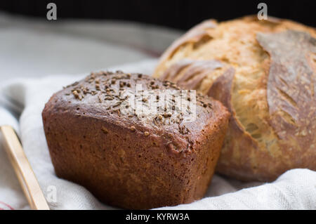 Hausgemachtes Vollkornbrot Handwerk Stockfoto