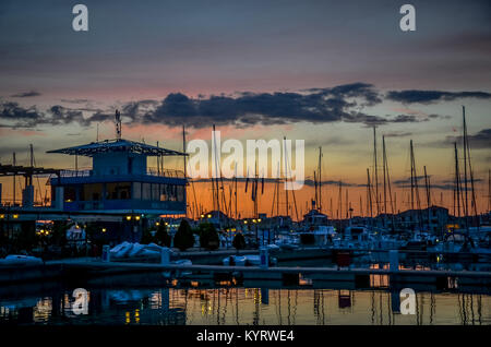 Sunset at Lefkas Marina Stockfoto