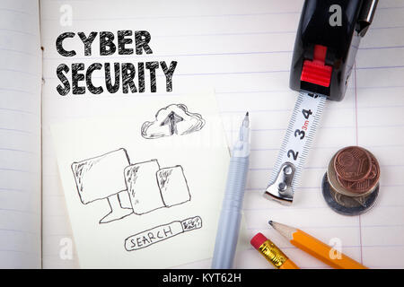 Cyber Security Konzept. social media, digitales Marketing und Internet Business Stockfoto