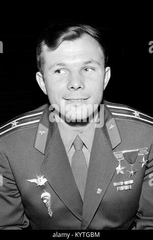 Der russische Kosmonaut Juri Gagarin (1934-1968) im Juli 1961. Stockfoto