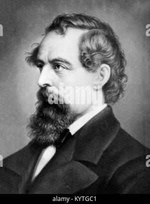 Porträt des 19. Jahrhunderts englischen Schriftsteller Charles Dickens (1812-1870) Stockfoto