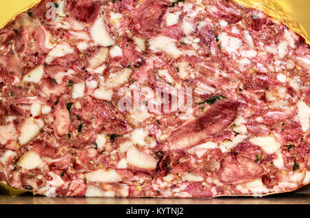 Hausgemachte Stück headcheese Stockfoto