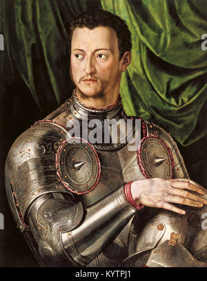 Agnolo Bronzino - Cosimo de Medici in Rüstung Stockfoto