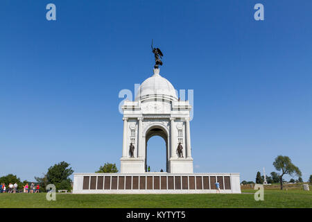 Zustand von Pennsylvania Denkmal, Gettysburg National Military Park, Pennsylvania, United States. Stockfoto