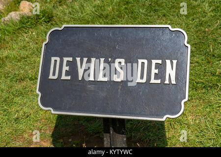 Teufel den Zeichen, Gettysburg National Military Park, Pennsylvania, United States. Stockfoto