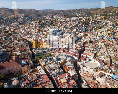 Luftaufnahme von Guanajuato, Mexiko Stockfoto