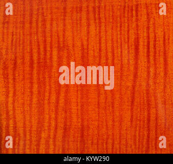 Holz Textur - Tiger Flame Maple orange Holz- Hintergrund. Stockfoto