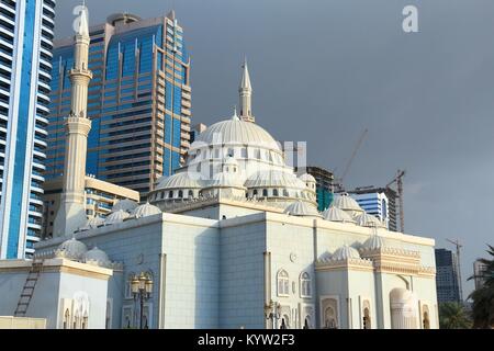 Al Noor Moschee in Sharjah, Vereinigte Arabische Emirate (VAE). Stockfoto