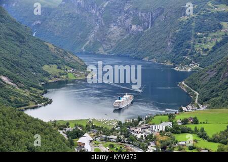 Geiranger Fjord in Norwegen. Mehr og Romsdal county Landschaft. Stockfoto