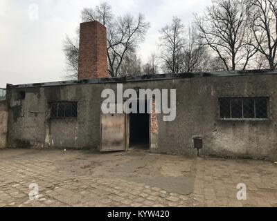 Gaskammern im Konzentrationslager Auschwitz, Polen Stockfoto