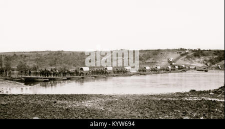 Fredericksburg, Virginia. Pontonbrücke über den Rappahannock Stockfoto