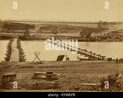 Pontonbrücke über den Rappahannock Stockfoto