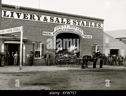 Washington, D.C., John C. Howard's stabil auf G-Straße, zwischen der 6. und 7 (wo John H. Surratt Pferde gehalten, bevor sie die Stadt verlassen am 1. April 1865 Stockfoto