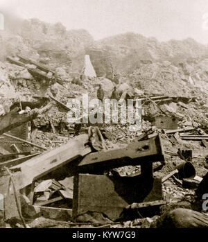 Innenansicht des Fort Sumter zeigt Ruinen, genommen von einem Konföderierten Fotografen im Jahr 1864, Charleston, South Carolina Stockfoto