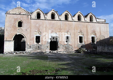 Die Ruinen der alten griechischen orthodoxen Kirche in Kayaköy, Türkei Stockfoto