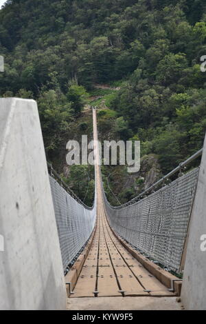 Ponte Tibetano Carasc, Bellinzona, Schweiz Stockfoto