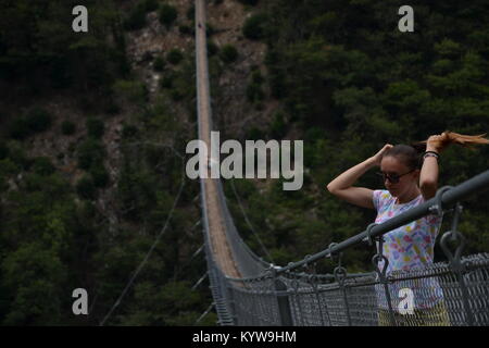 Ponte Tibetano Carasc, Bellinzona, Schweiz Stockfoto