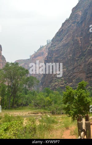 Schön Desfuladero mit einem gewundenen Fluss voller Wasser Pools, in denen Sie ein gutes Bad in den Park kann von Zion. Geologie Reisen Urlaub 25 Juni, 2017. Z Stockfoto