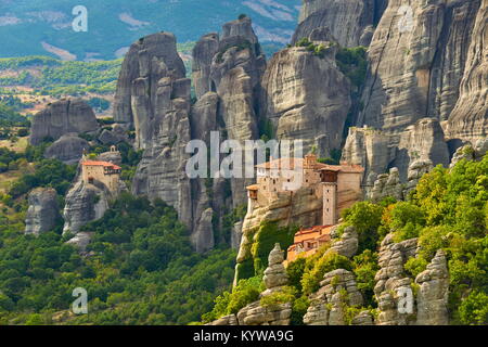 Meteora das Kloster Roussanou, Griechenland Stockfoto